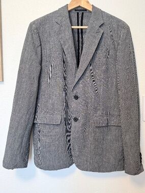 AllSaints Men’s Sz S Chiltern Blazer Sports Coat in Linen Cotton Houndstooth